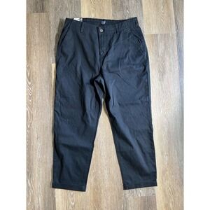 GAP Women‎ Black Classic Twill Pants Cropped Elastic Waist Size 14